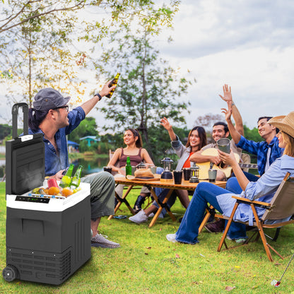 12 Volt Car Fridge Refrigerator, 42 Quart Portable Electric Cooler, 12V/24V DC & 100-240V AC, -4℉-68℉