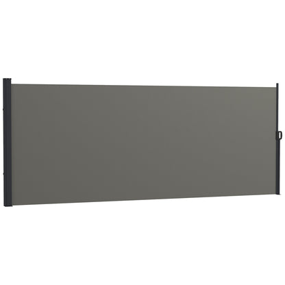 13' x 5' Retractable Side Awning, Outdoor Privacy Screen for Garden, Hot Tub, Balcony, Terrace, Pool, Dark Grey