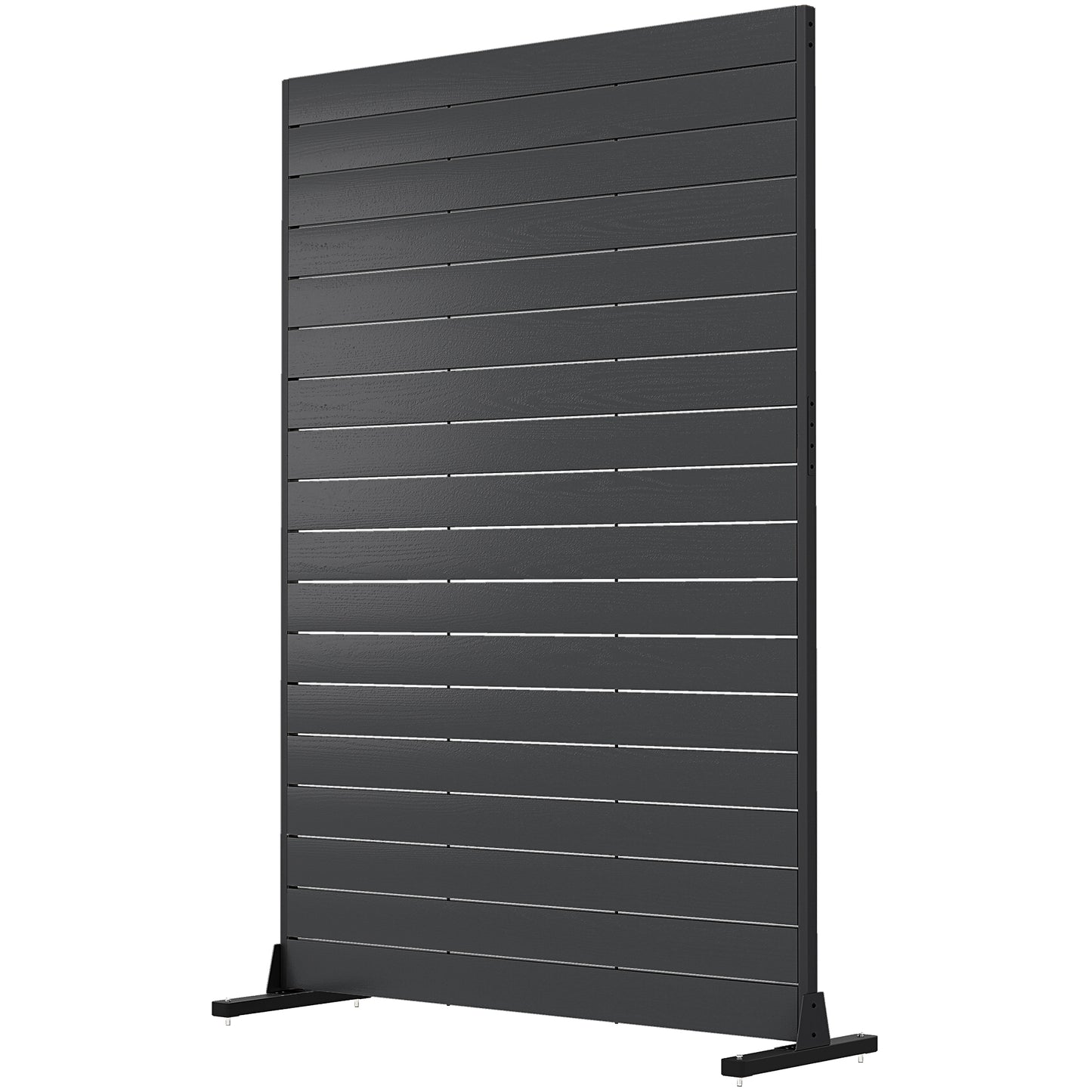 Outdoor Privacy Screen, 47.2" x 68.5" HDPE Decorative Screen Panel with Stand, Freestanding Privacy Panel, Black