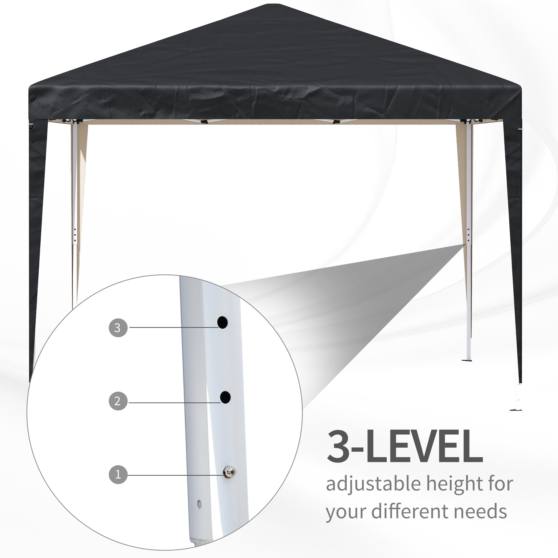 10 x 10ft Folding Pop Up Tent Outdoor Gazebo Canopy with Carrying Bag, Black
