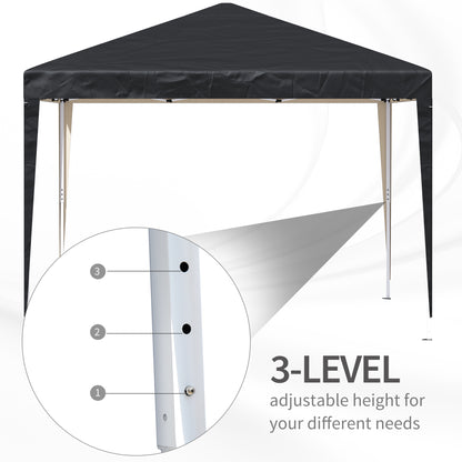 10 x 10ft Folding Pop Up Tent Outdoor Gazebo Canopy with Carrying Bag, Black