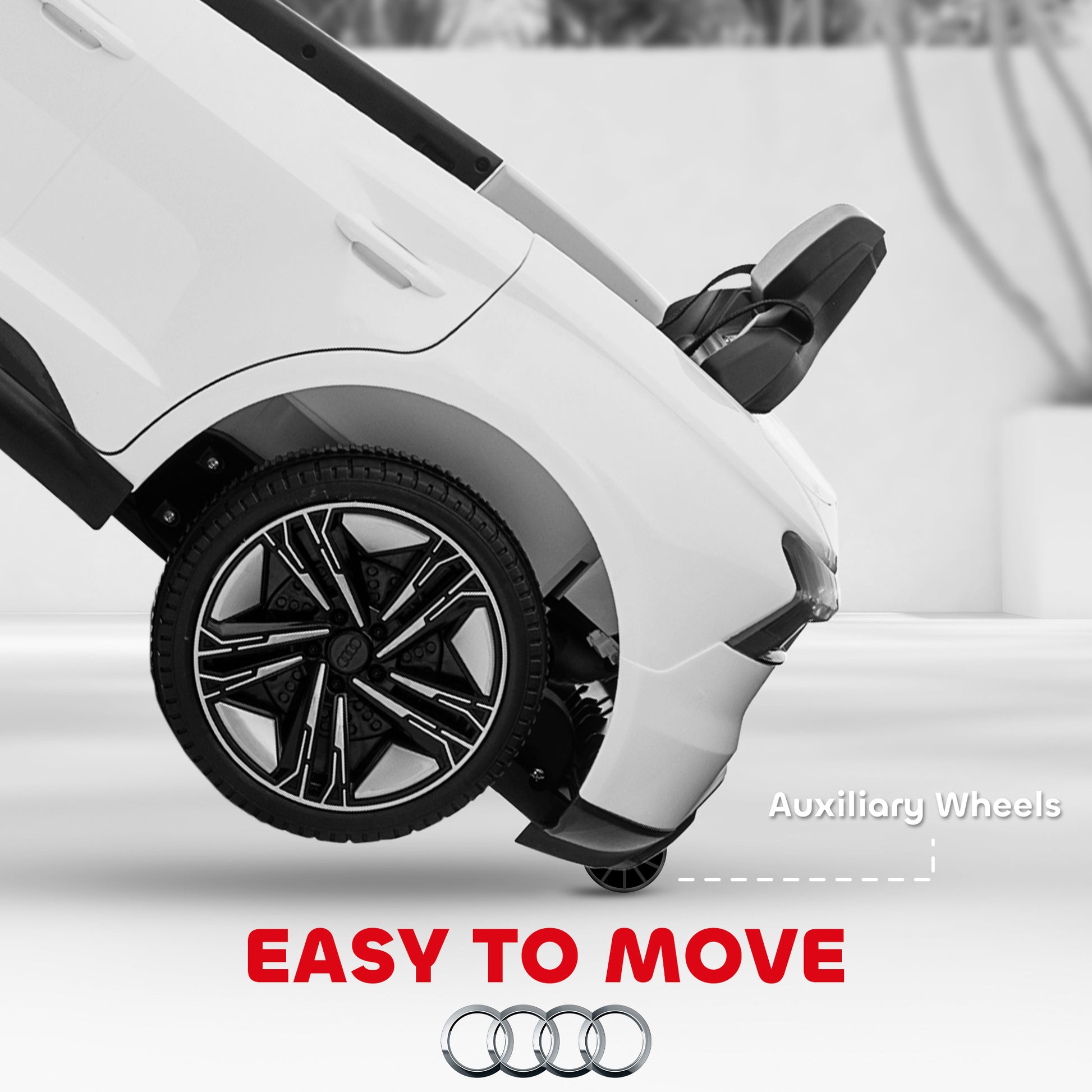 Aosom Ride-On Toy On Car with Remote Control, 12V 3.1 MPH Electric Ride for Kids w/ Suspension System, Horn Honking, White