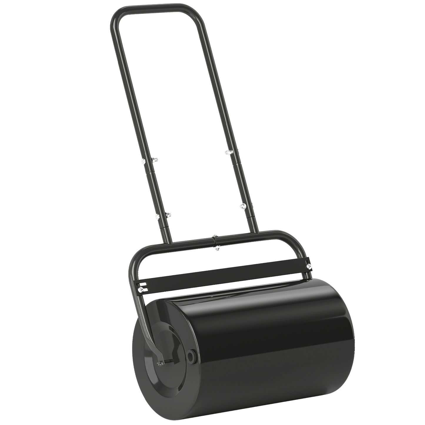 Heavy Duty Lawn Roller, 20" Push/Tow Behind Sod Roller, Grass Flattener Filled with 11gal Water/136lbs Sand, Black