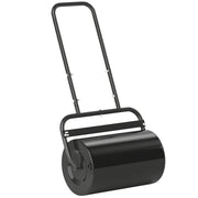 Heavy Duty Lawn Roller, 20" Push/Tow Behind Sod Roller, Grass Flattener Filled with 11gal Water/136lbs Sand, Black
