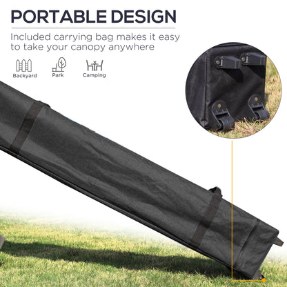 20' x 10' Folding Pop Up Canopy Tent with Sidewalls, Windows, Weight Bags and Carrying Bag, White