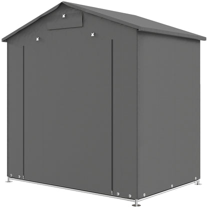 6' x 4' Portable Shed, Waterproof Bike Tent with Roll-up Zipper Door, Vent and Galvanised Metal Frame, Dark Grey