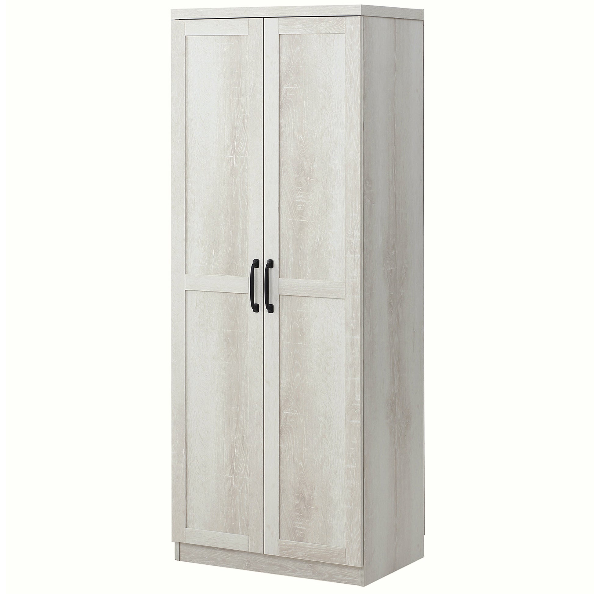 63" Kitchen Storage Cabinet with 5-tier Adjustable Shelves Pantry Cabinet with Doors for Kitchen, Laundry Room, Distressed White