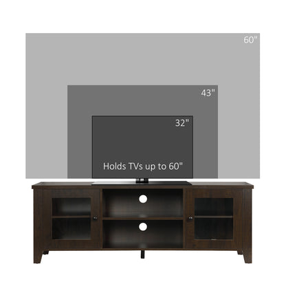 Fireplace TV Stand for TVs up to 60 inches, Wood TV Cabinet w/ Storage Doors or Living Room, Office, Coffee