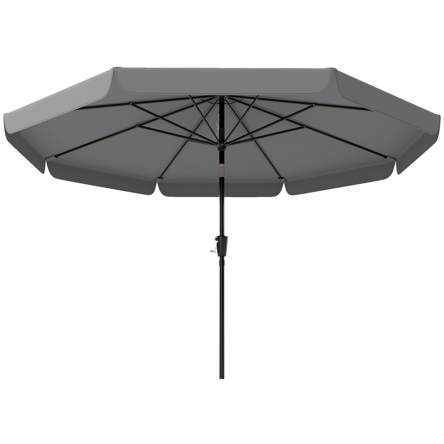 10 ft Patio Umbrella with Push Button Tilt and Crank, Outdoor Market Table Umbrella Parasol, Dark Grey