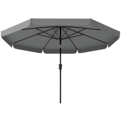 10 ft Patio Umbrella with Push Button Tilt and Crank, Outdoor Market Table Umbrella Parasol, Dark Grey