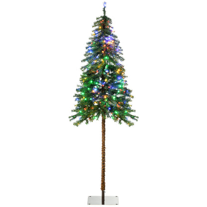 6' Artificial Christmas Tree with Warm White or Colourful LED Lights, Pencil Shape, Steel Base