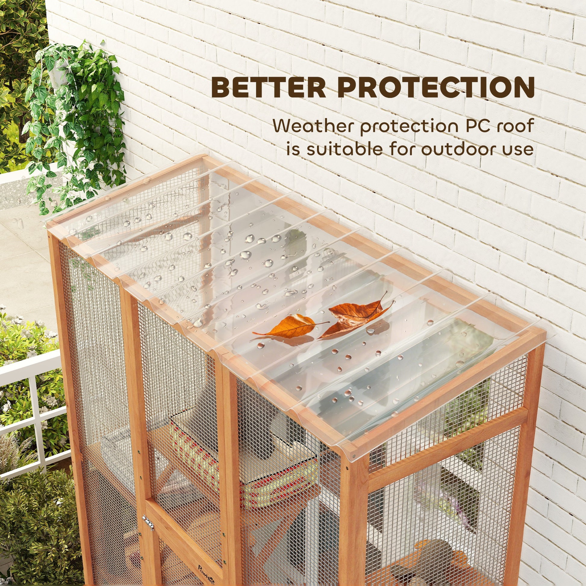 Large Outdoor Catio with 6 Jumping Platforms, Scratching Post, 2 Ramps, Waterproof Roof, Orange
