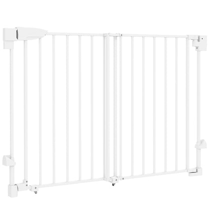 29"-44" Wide Dog Gate, 29" H, Pet Gate with Auto-Close, Single Hand Operation, Wall-Mounted, No-Threshold Design