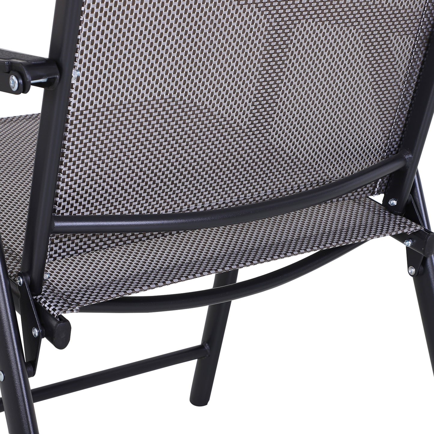 4-Piece Folding Chair Set for Relaxing on Patio Balcony Garden, Comfortable Outdoor Furniture with Armrests, Grey