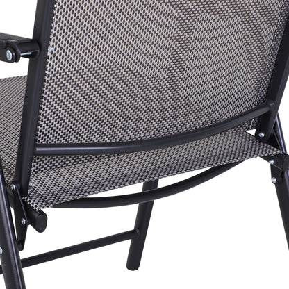 4-Piece Folding Chair Set for Relaxing on Patio Balcony Garden, Comfortable Outdoor Furniture with Armrests, Grey