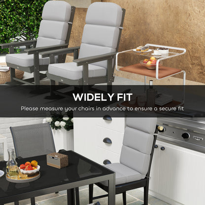Outdoor Seat Cushion with Back, Outdoor Chair Cushion with Ties and Adjustable Strap, UPF 20+Non-Slip Patio Cushion Replacement for Outdoor Chair, Light Grey