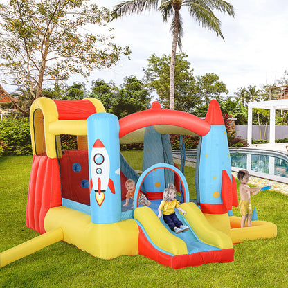 Bounce Castle Inflatable Trampoline Slide Pool Rocket Design 11.14' x 9.18' x 6.06'