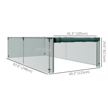8' x 4' Plant Protection Cage with Zipper Roll-Up Door, Plant Protector from Animals with Galvanised Steel Frame