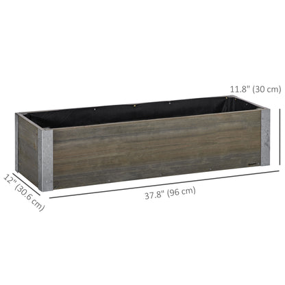 3' x 1' Raised Garden Bed Elevated Wooden Planter Box Outdoor for Backyard, Patio to Grow Vegetables, Herbs, and Flowers, Light Grey