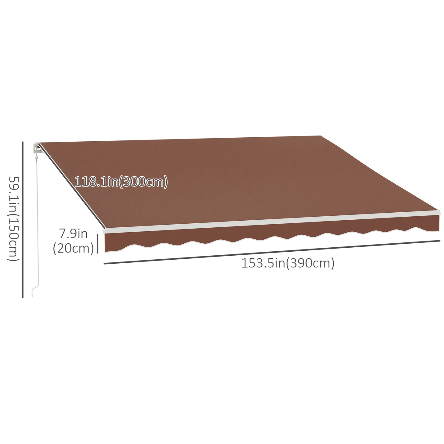 13' x 10' Electric Awning, Retractable Awning Sun Shade Shelter with Remote Controller, Manual Crank Handle and Aluminum Frame, for Deck, Balcony, Yard, Coffee