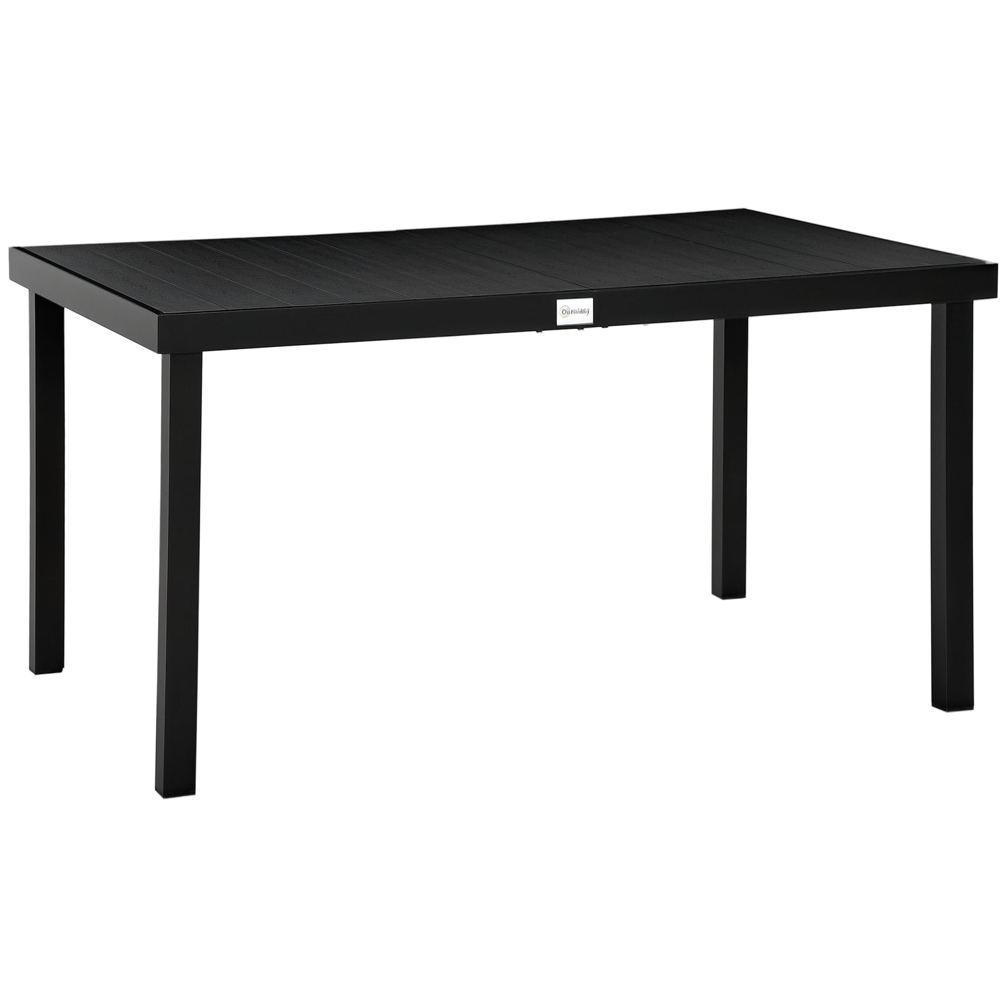 Aluminum Outdoor Dining Table for 6, Patio Rectangular Table, 55" W x 35.5" D x 29.25" H, Black