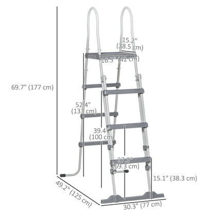 70" Above Ground Pool Ladder for 48" Pool Wall Height, Grey