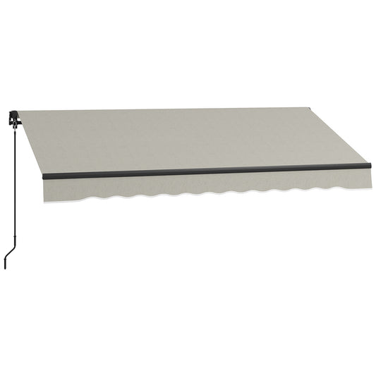 10' x 8' Retractable Awning, 280gsm UV Resistant Sunshade Shelter, for Deck, Balcony, Yard, Light Grey