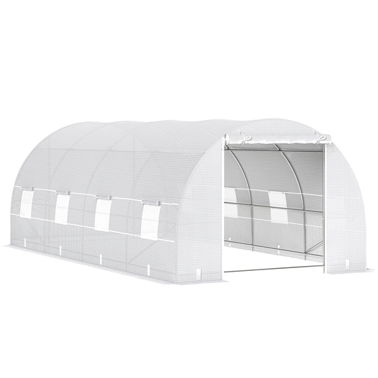 20x10x7ft Heavy Duty Tunnel Walk-in Greenhouse Outdoor Backyard Seed Plant Vegetables Grow Warm House White