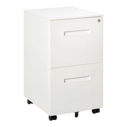 File Cabinet, Vertical Filing Cabinet with Adjustable Partition for A4 Letter Size, Lockable for Office, White
