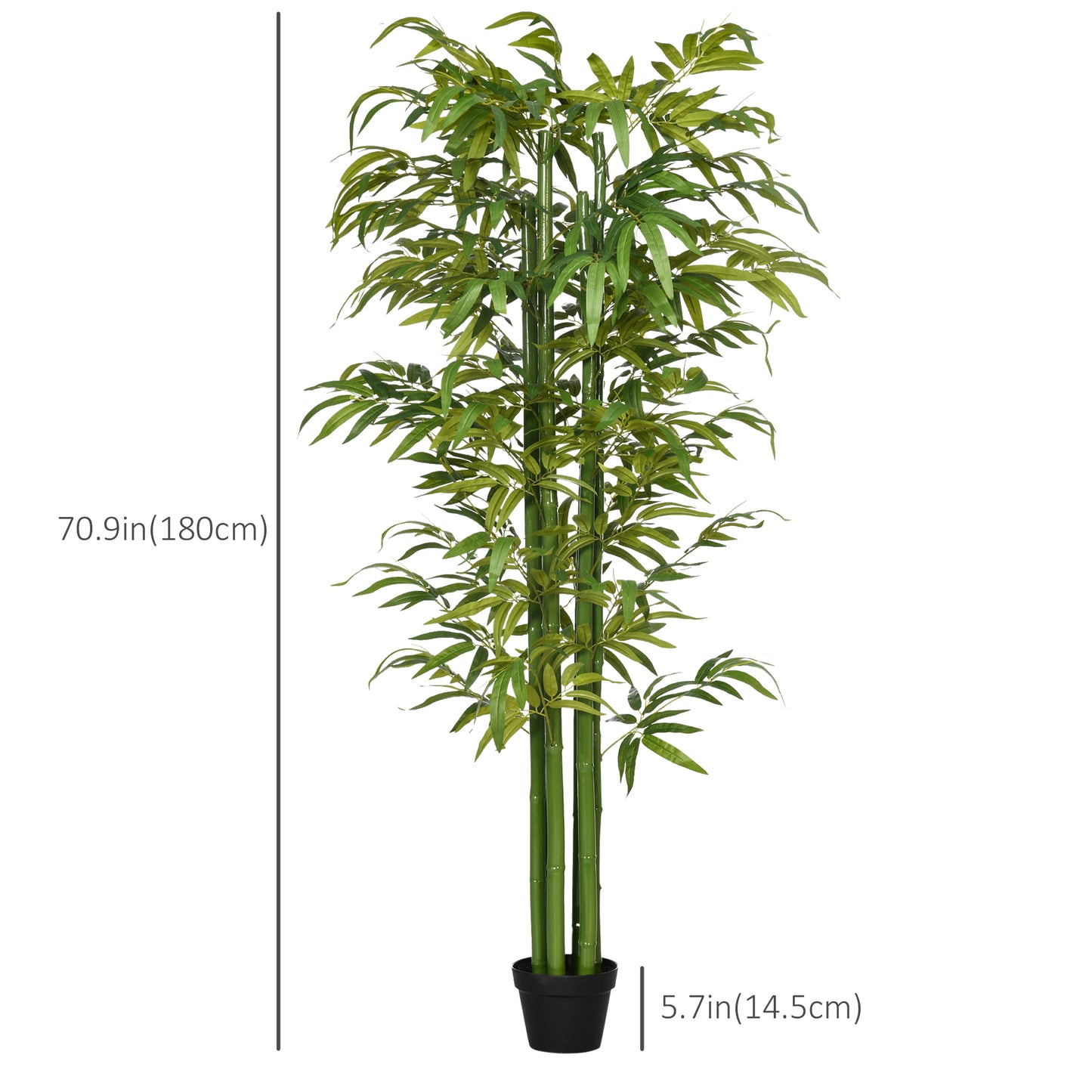 Set of 2 6 FT Artificial Tree Bamboo Tree Fake Plants in Pot for Home Office Living Room Decor, Green