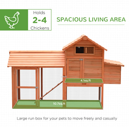 82" Deluxe Chicken Coop Wooden Hen House Rabbit Hutch Poultry Cage Pen Backyard with Run and Nesting Box
