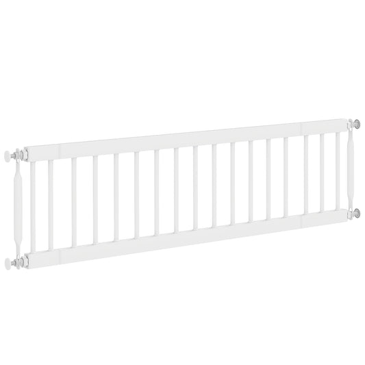 26"-37" Dog Gate, Adjustable Pet Gate, Fits 10" Tall with 2 Extension, Pressure Mount Kit for Stairs and Doorways, White