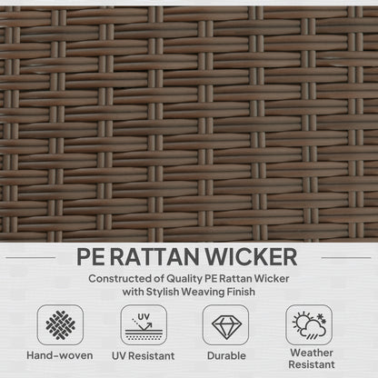 3pcs Modern Rattan Sofa Set, Wicker Patio Furniture Set with Coffee Table, Cushions, Pillows