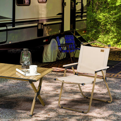 Camping Chair, Lightweight Folding Chair, Portable Armchair, Excellent for Festivals, Fishing, Khaki