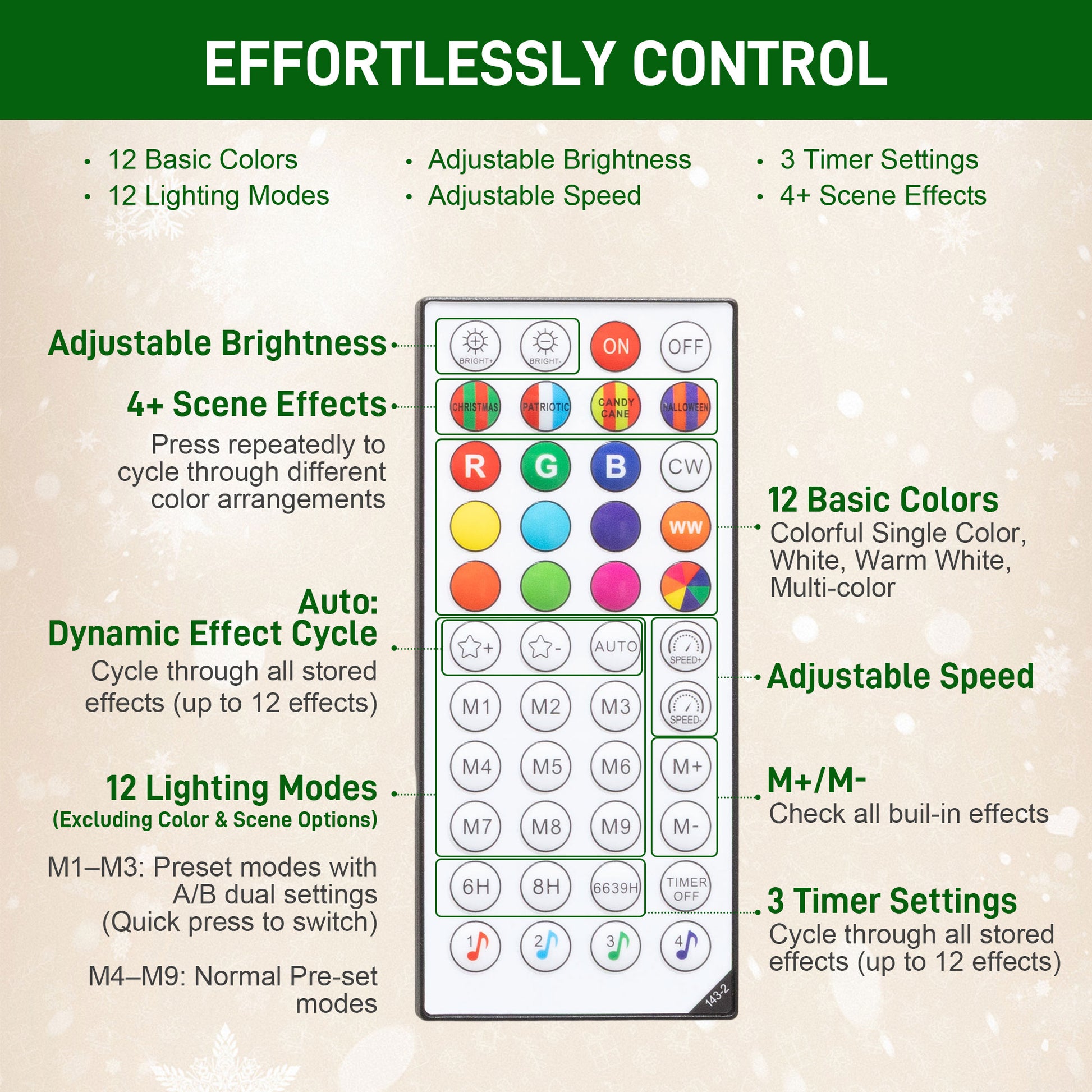 9ft Christmas Tree with Colourful DIY Synchronized LEDs, Hinged Pencil Xmas Tree with Remote, Daily Timer, Green