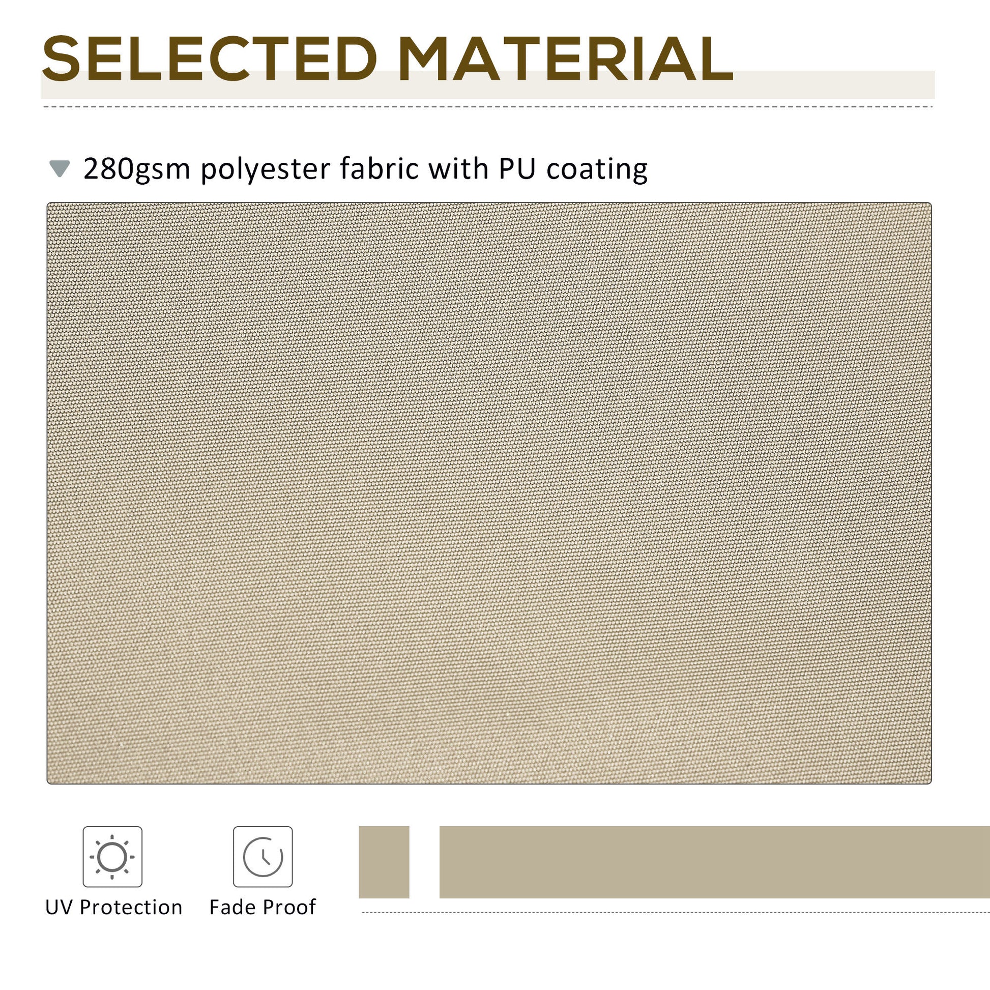 9' x 8' Outdoor Sunshade Canopy Awning Cover, Retractable Awning Fabric Replacement, UV Protection, Beige