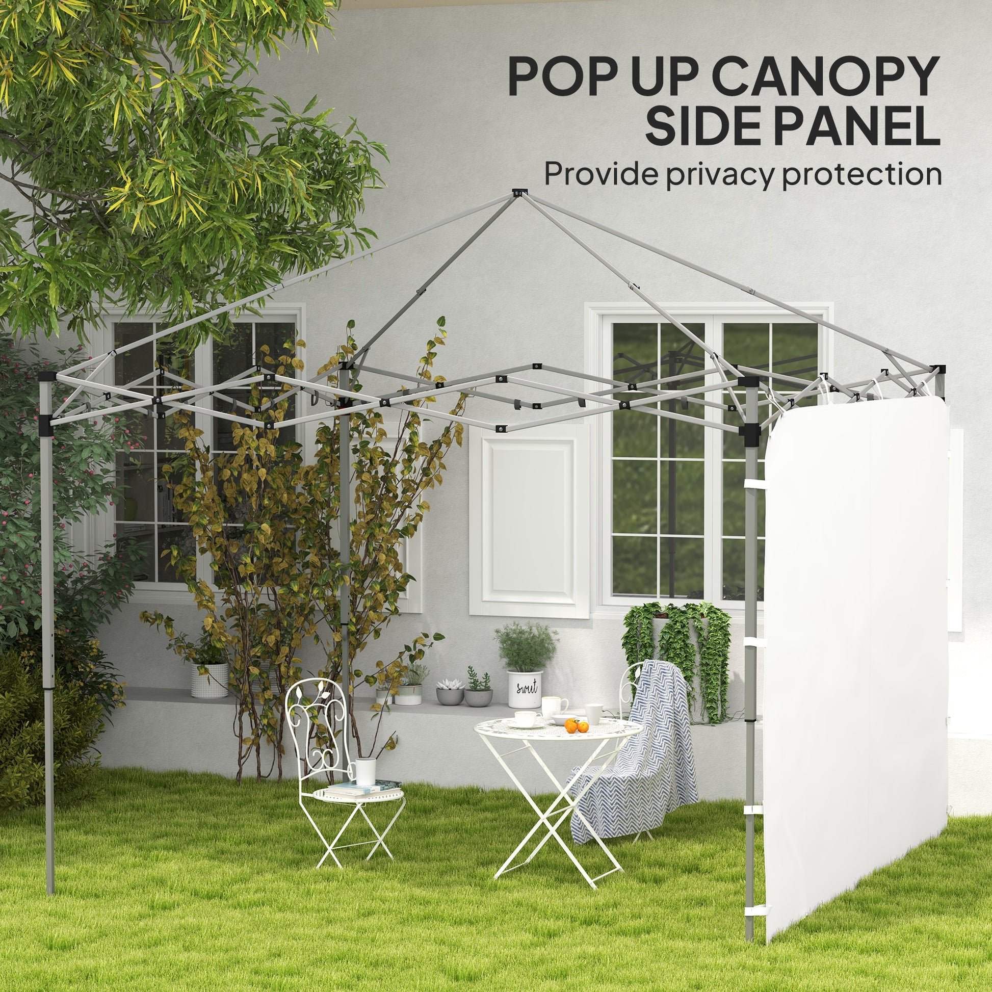 Instant Canopy Sidewall with 4 Storage Bag for 10 x 10 ft Straight Leg Pop Up Canopies, 1 Pack Sidewall Only, White
