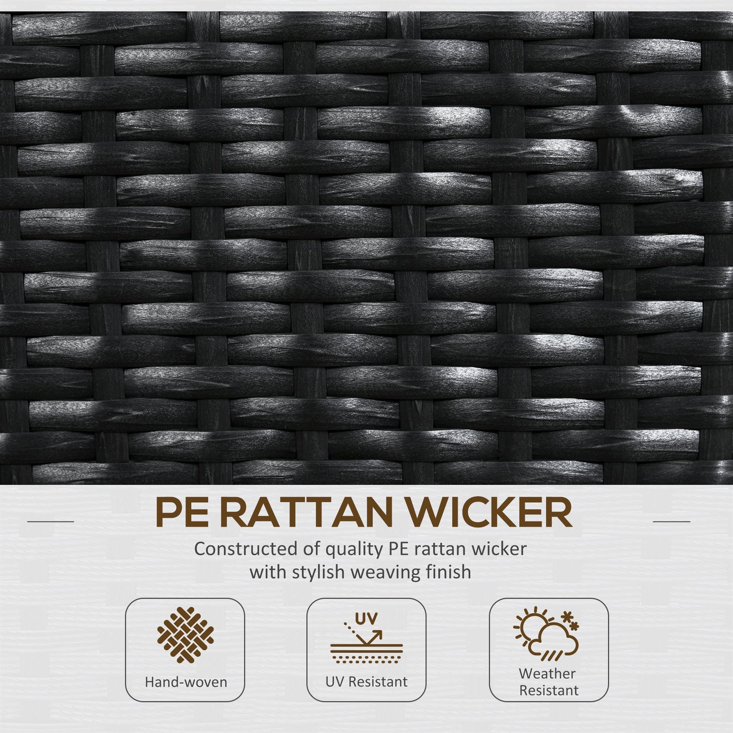 Raised Garden Bed with Lattice Trellis, Rattan Outdoor Planter with Storage for Garden, Patio, Balcony, Black