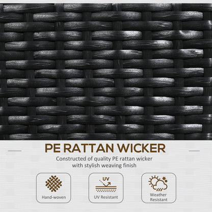 Raised Garden Bed with Lattice Trellis, Rattan Outdoor Planter with Storage for Garden, Patio, Balcony, Black