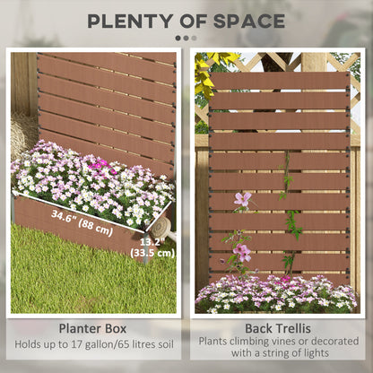 Raised Garden Bed with Trellis, Outdoor Climbing Plant Planter Box, Durable Garden Support Structure for Patio and Backyard, Light Brown