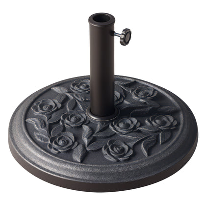 20 lbs Resin Round Patio Umbrella Base 18" Outdoor Decorative Cast Stone Parasol Stand Market Garden Umbrella Holder, Bronze
