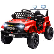 Qaba 12V Ride on Truck, Electric Car for Kids with Remote Control, Suspension, 3 Speeds, USB Music Headlights, Red