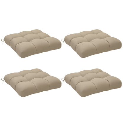 4-Piece Seat Cushion Pillows Replacement, Patio Chair Cushions Set with Ties for Indoor Outdoor