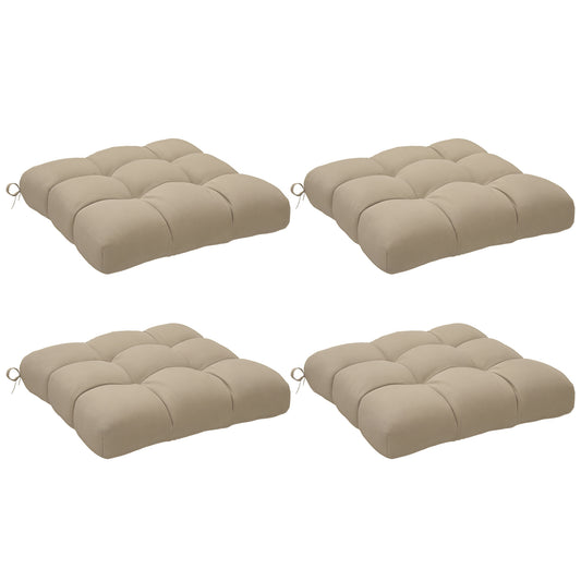 4-Piece Seat Cushion Pillows Replacement, Patio Chair Cushions Set with Ties for Indoor Outdoor