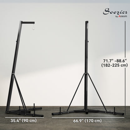 Soozier Foldable Punch Bag Stand, Adjustable Height Heavy Bag Stand with Weighted Base, Freestanding for Home Gym, Stand Only