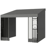 10' x 10' Wall Pergola, Outdoor Gazebo with 2 Curtains and 2 Nettings, UV Resistant, for Patio, Deck, Dark Grey