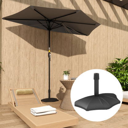 28 lbs Concrete Half Patio Umbrella Base Stand, Patio Umbrella Stand for 1.26"/1.34"/1.5" Umbrella Poles, Half Umbrella Base for Outdoor, Lawn, Poolside, Black