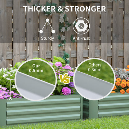 39" x 39" x 12" Set of 2 Raised Garden Bed, Elevated Planter Box with Galvanized Steel Frame for Growing Flowers, Herbs, Succulents, Green