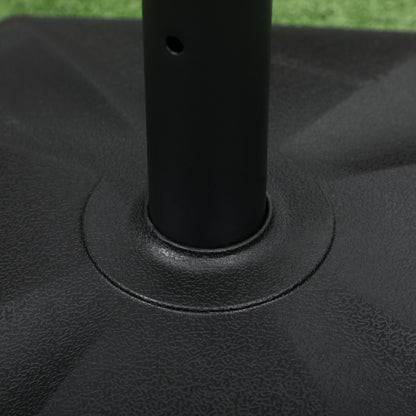 48lbs Concrete Square Patio Umbrella Base Weight, Outdoor Umbrella Stand Holder for Lawn, Deck, Backyard, Garden, Black