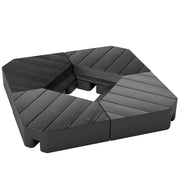 Offset Umbrella Base Outdoor Umbrella Weights, 132 lb. Capacity Water or 176 lb. Capacity Sand, Black